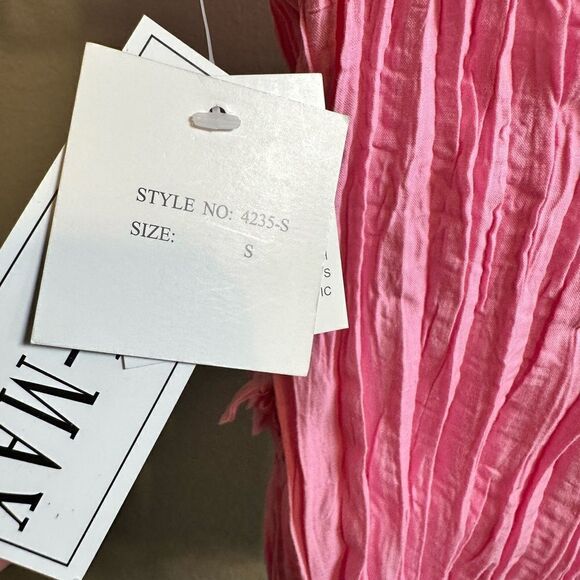 NWT Women’s Pink Collard Ruffle Tank Top Blouse - Size Small - Picture 6 of 6